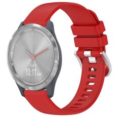 Per cinturino in silicone con fibbia in argento lucido liquido Garmin Vivomove 3S (rosso)