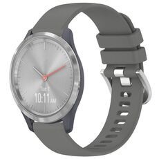 Per cinturino in silicone con fibbia argento lucido Garmin Vivomove 3S (grigio)