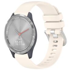 Per cinturino in silicone con fibbia in argento lucido liquido Garmin Vivomove 3S (Starlight)