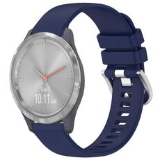 Per cinturino in silicone con fibbia argento lucido liquido Garmin Vivomove 3S (blu scuro)