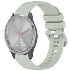 Per cinturino in silicone con fibbia in argento lucido liquido Garmin Vivomove 3S (verde)