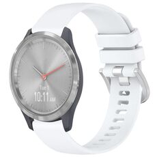 Per cinturino in silicone con fibbia in argento lucido liquido Garmin Vivomove 3S (bianco)