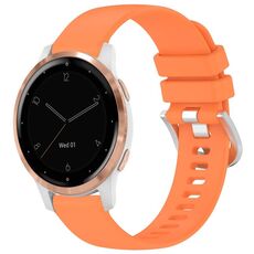 Per cinturino in silicone con fibbia in argento lucido liquido Garmin Vivoactive 4S (arancione)