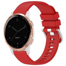 Per cinturino in silicone con fibbia in argento lucido liquido Garmin Vivoactive 4S (rosso)