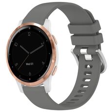 Per cinturino in silicone con fibbia in argento lucido liquido Garmin Vivoactive 4S (grigio)