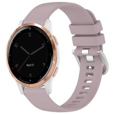 Per cinturino in silicone con fibbia in argento lucido liquido Garmin Vivoactive 4S (viola)