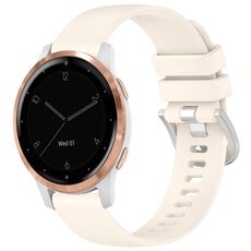 Per cinturino in silicone con fibbia argento lucido liquido Garmin Vivoactive 4S (Starlight)