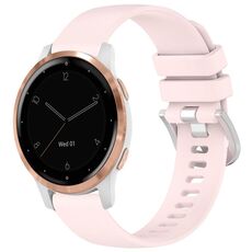 Per cinturino in silicone con fibbia in argento lucido liquido Garmin Vivoactive 4S (rosa)