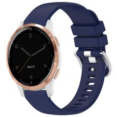 Per cinturino in silicone con fibbia argento lucido liquido Garmin Vivoactive 4S (blu scuro)