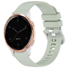 Per cinturino in silicone con fibbia in argento lucido liquido Garmin Vivoactive 4S (verde)