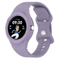 Per cinturino integrato in silicone con texture in pelle Google Pixel Watch 2 (viola)