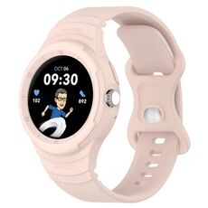 Per cinturino integrato in silicone con texture in pelle per Google Pixel Watch 2 (rosa)