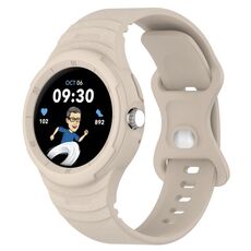 Per cinturino integrato in silicone con texture in pelle per Google Pixel Watch 2 (colore Starlight)