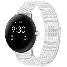 Per cinturino in nylon intrecciato per Google Pixel Watch 2 (bianco)
