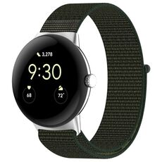 Per cinturino in nylon intrecciato per Google Pixel Watch 2 (verde militare)