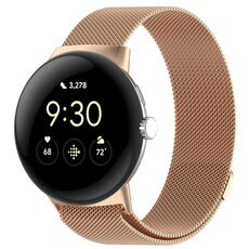 Per cinturino in maglia di acciaio magnetico Milan per Google Pixel Watch 2 (oro rosa)