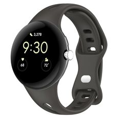 Per Google Pixel Watch 2 cinturino in silicone con fibbia a farfalla a vita piccola (grigio)