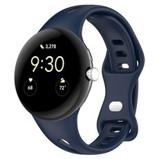 Per Google Pixel Watch 2 cinturino in silicone con fibbia a farfalla a vita piccola (blu notte)