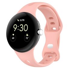 Per Google Pixel Watch 2 cinturino in silicone con fibbia a farfalla a vita piccola (rosa)
