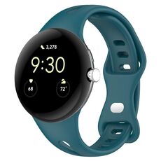 Per Google Pixel Watch 2 cinturino in silicone con fibbia a farfalla a vita piccola (verde)