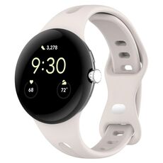 Per Google Pixel Watch 2 cinturino in silicone con fibbia a farfalla a vita piccola (colore Starlight)