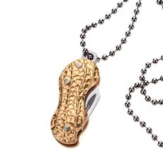 Coltello per collana a forma di arachidi Coltello pieghevole in acciaio inossidabile (consegna colore casuale)