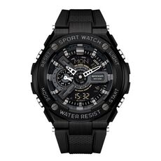 SANDA 3132 Orologio sportivo impermeabile da uomo luminoso (nero)