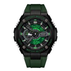Orologio sportivo impermeabile SANDA 3132 da uomo (nero verde)