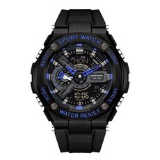 Orologio sportivo impermeabile SANDA 3132 da uomo (nero blu)
