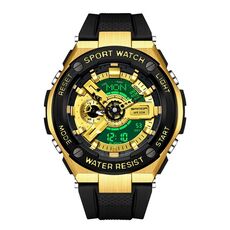 Orologio sportivo impermeabile SANDA 3132 da uomo (oro nero)