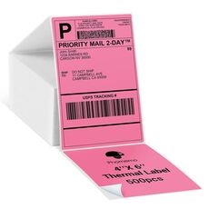 Carta termica per etichette adesive da 500 fogli 4×6 pollici per Phomemo PM-246S / PM-241BT / D520BT, Stile: Rosa rossa pieghevole