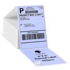 Carta termica per etichette adesive da 500 fogli da 4×6 pollici per Phomemo PM-246S / PM-241BT / D520BT, stile: pieghevole viola