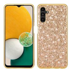 Custodia per telefono in TPU antiurto con polvere glitterata per Samsung Galaxy S23 FE 5G (oro)
