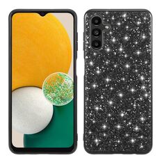 Per Samsung Galaxy S23 FE 5G Custodia in TPU antiurto con polvere glitterata (nera)