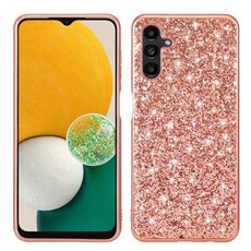 Per Samsung Galaxy S23 FE 5G Custodia in TPU antiurto con polvere glitterata (oro rosa)
