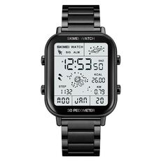 SKMEI 1888 Orologio da polso digitale sportivo da uomo multifunzionale impermeabile 30M in acciaio inossidabile (nero)