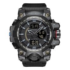 SANDA 3132 Orologio sportivo luminoso impermeabile multifunzionale da uomo (nero)