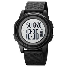 SKMEI 1895 Orologio da polso digitale luminoso impermeabile da uomo multifunzionale da esterno 50M (nero bianco)