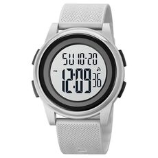 SKMEI 1895 Orologio da polso digitale luminoso impermeabile da uomo multifunzionale per esterno 50M (grigio chiaro)