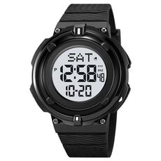 SKMEI 2010 Orologio da polso digitale luminoso impermeabile da uomo multifunzionale 50M (nero bianco)