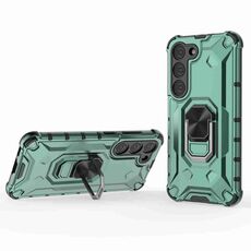 Custodia per telefono con supporto ad anello per Samsung Galaxy S23 5G Ice Armor Series (verde)