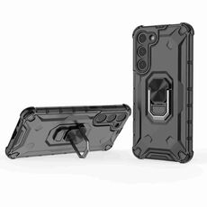 Custodia per telefono con supporto ad anello per Samsung Galaxy S23+ 5G Ice Armor Series (nero)