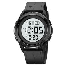 SKMEI 2047 Orologio da polso digitale sportivo impermeabile da uomo multifunzionale 50M (nero + bianco)