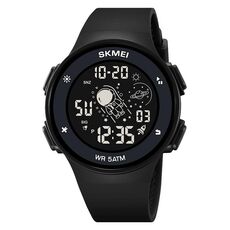 SKMEI 2068 Orologio da polso digitale sportivo nottilucente impermeabile da uomo multifunzionale 50M (nero)