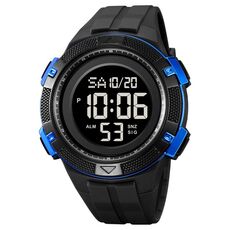 SKMEI 2078 Orologio da polso digitale moda sportiva impermeabile multifunzionale da uomo 50M (nero blu)