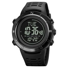 Shimei 2096 Orologio da polso digitale nottilucente con bussola impermeabile multifunzionale da uomo 50M (nero)