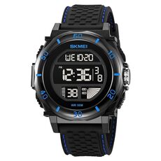 SKMEI 2099 Orologio da polso digitale luminoso impermeabile da uomo multifunzionale da esterno 50M (blu)