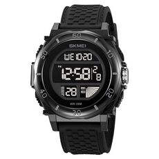SKMEI 2099 Orologio da polso digitale luminoso impermeabile da uomo multifunzionale da esterno 50M (nero)