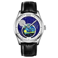 SKMEI 2115 Orologio al quarzo multifunzionale da uomo outdoor 30M impermeabile con fasi lunari (argento)