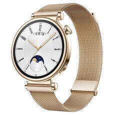Per Huawei Watch GT 4 41mm Milan doppio cinturino in maglia di acciaio magnetico (oro rosa)